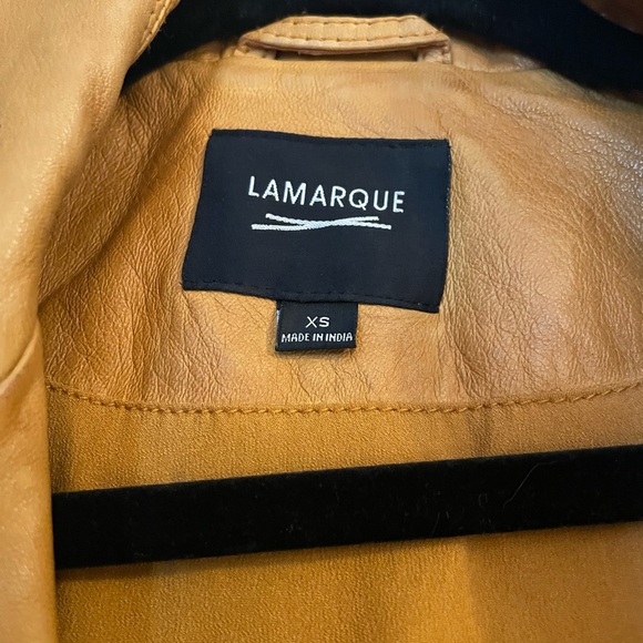 Anthropologie Lamarque Camel Genuine Leather Jacket - Picture 3 of 4